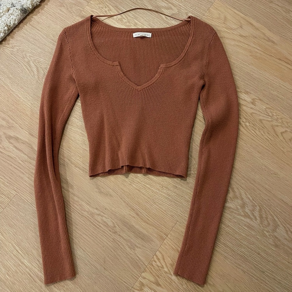 pacsun long sleeve cropped sweater